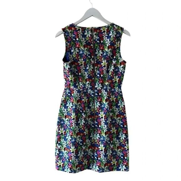 Kate Spade Mira In Full Bloom Floral Sheath Bright Blue Silk SZ 6 #2120 - Picture 6 of 16